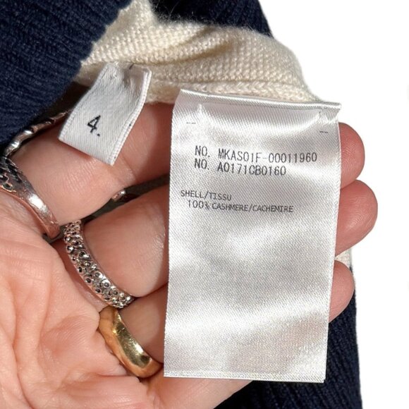 Thom Browne Ivory Colourblock Red Navy Cashmere Crewneck Sweater - Picture 7 of 9